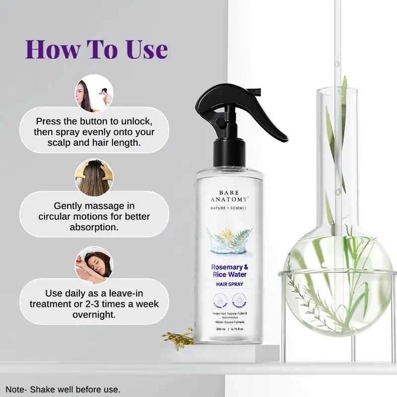 Natural Rosemary & Rice Hair Spray